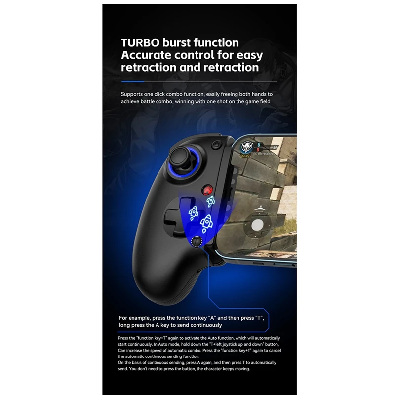B04B-D10 Stretch Gamepad Für Delta PS4 Android IOS Tablet Switchxbox 400Mah Multifunktions-Streaming-Joystick