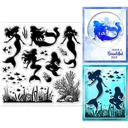 Mermaid Clear Stamps Underwater World Clear Rubber Stamps Marine Life Silicone Stamps for DIY Scrapbooking Photo Album