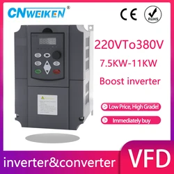 VFD 11KW Single Phase to 220V/380V 0.75kw 1.5 kw 2.2kw 4kw 5.5kw 7.5kw Variable Frequency Inverter ac drive For Motor