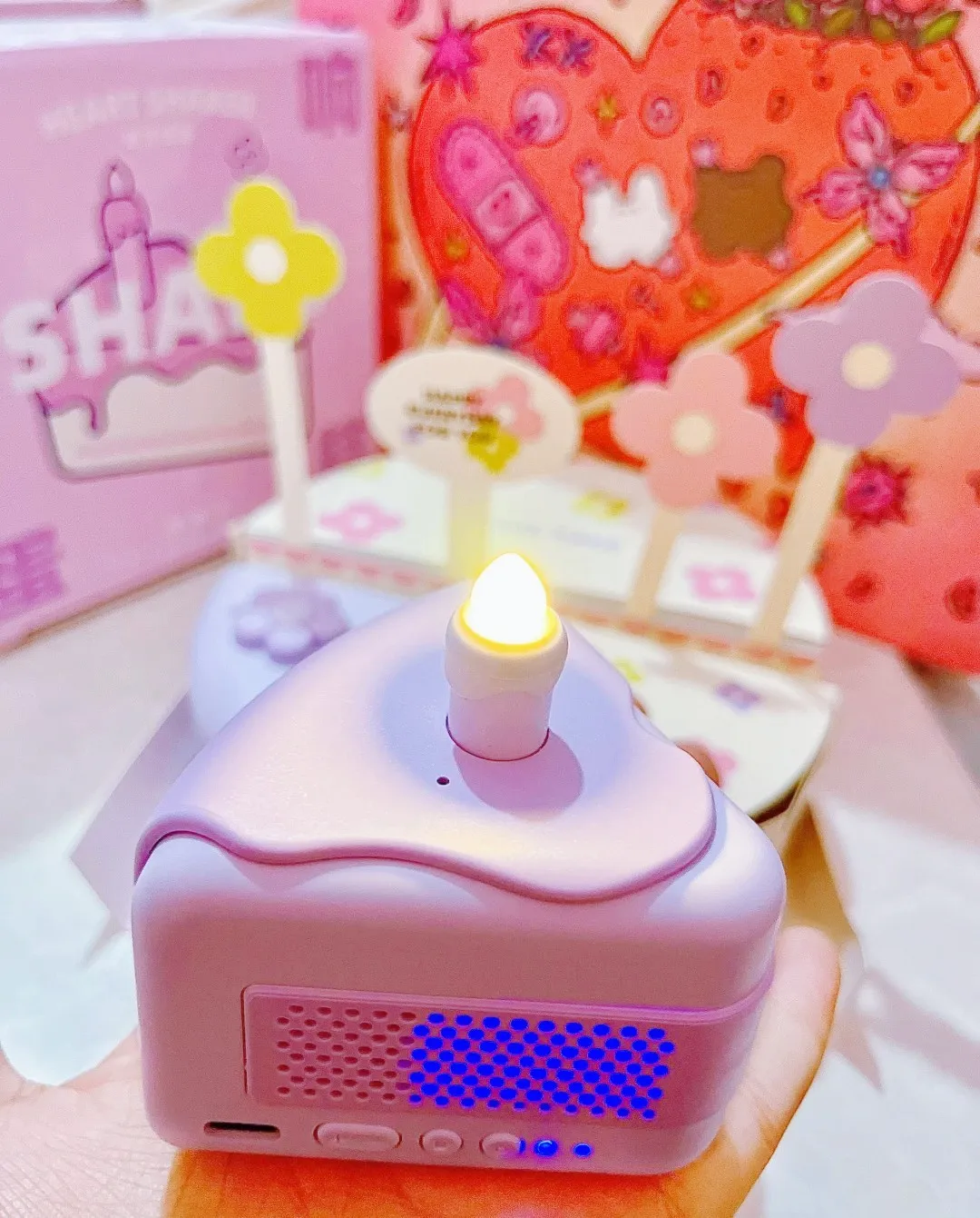 MARtube Share Cake TWS Bluetooth Speaker Electronic Candle Nightlight Wireless Speaker Sound Recorder Birthday Gift for Girl view 5