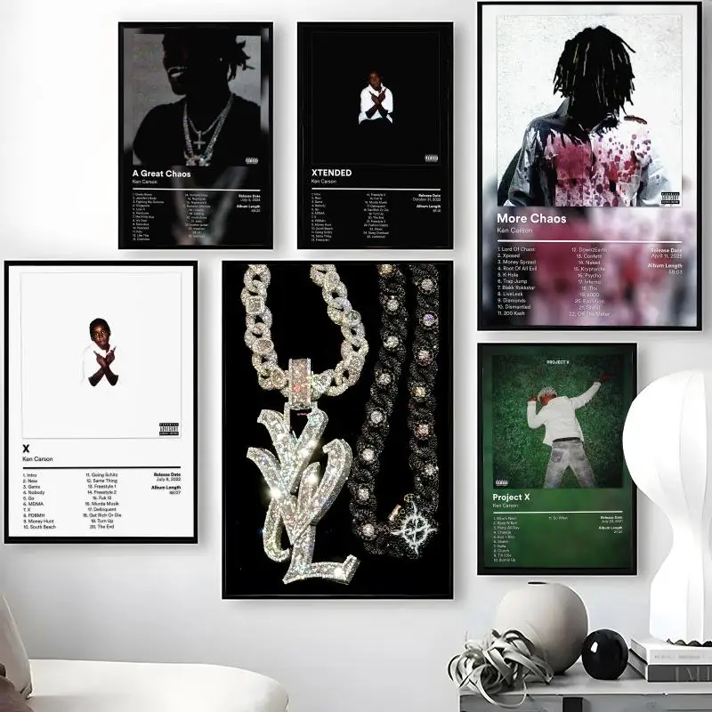 K-Ken C-Carson Poster Waterproof Self-Stick Wall Art Stickers, Removable Wall Decor for Living Room and Bedroom