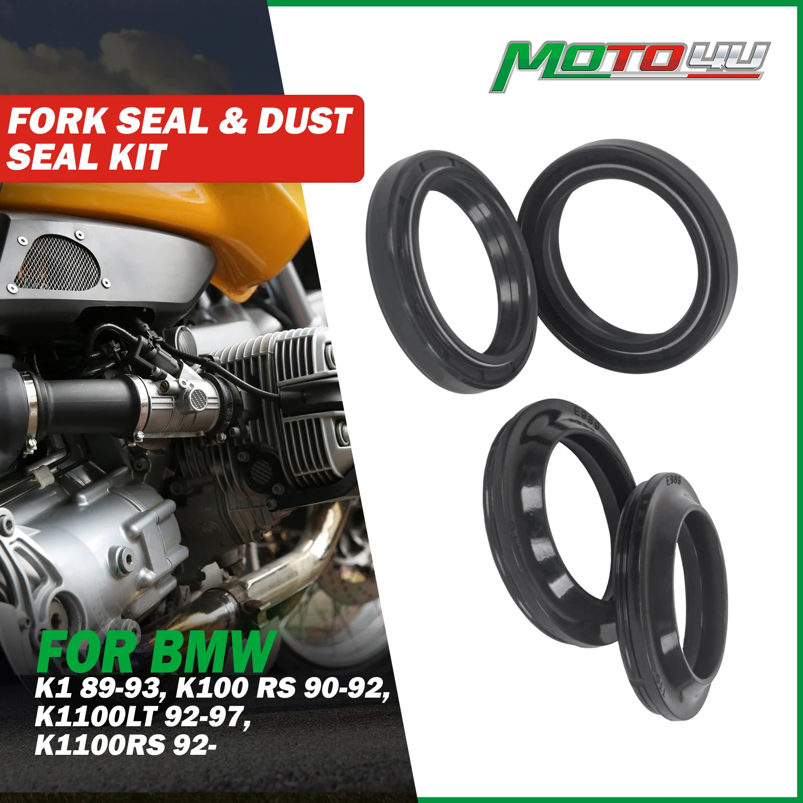 For BMW K1 K100 K100RS K1100LT  K1100RS Fork Seal & Dust Seal Kit Motorcycle Rubber Accessories