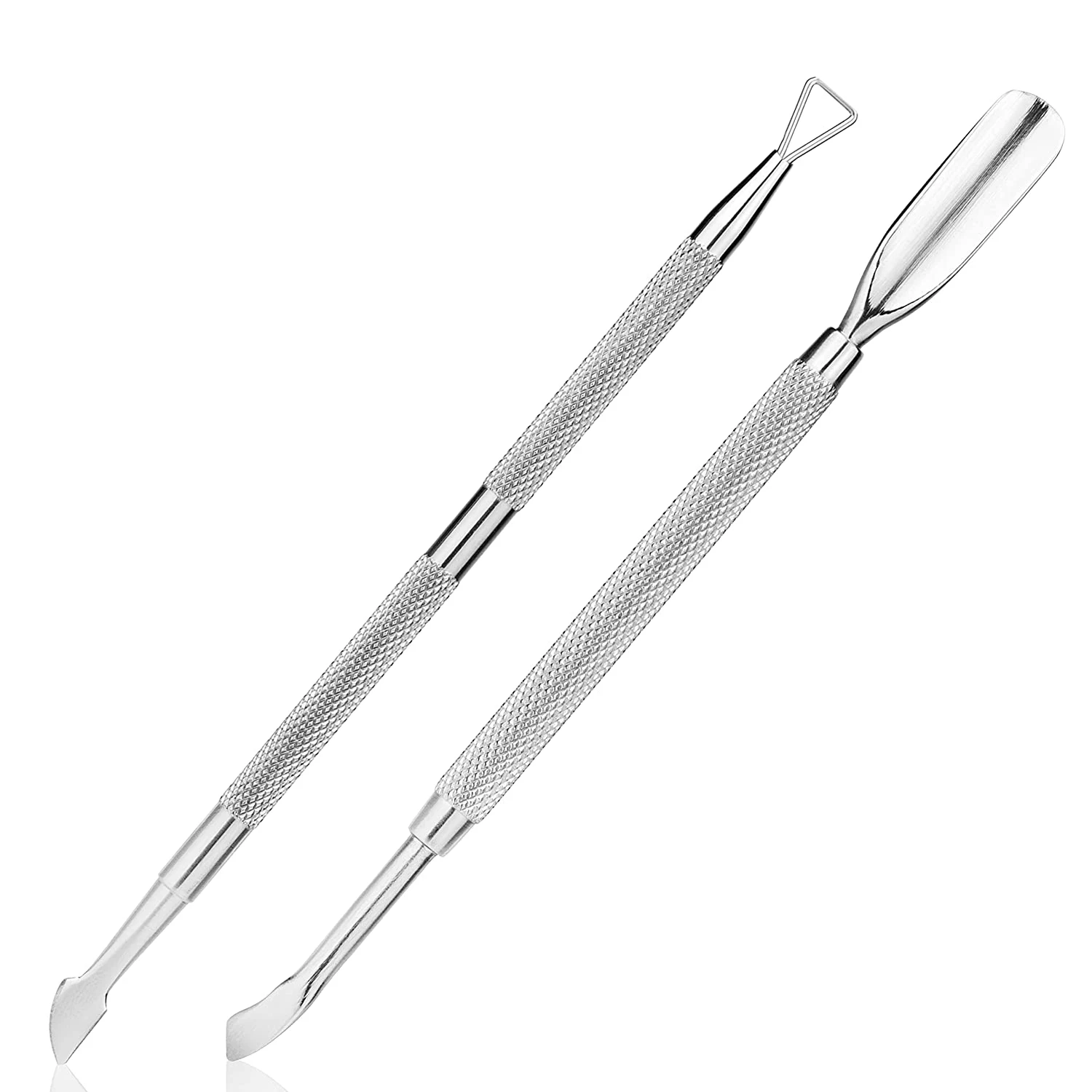 Cuticle Pusher and Cutter Set, Triangle Cuticle Nail Pusher Peeler Scraper, Professional Grade Stainless Steel Cuticle Remover