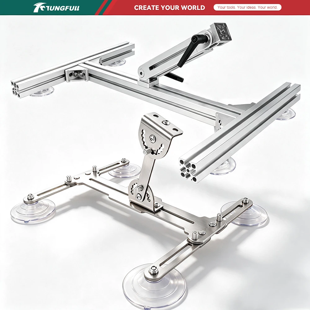 Ständer aus Aluminiumlegierung/Edelstahl mit Saugnapf, faltbare Halterung für teleskopischen Linearantrieb, Hubkolbenmotor