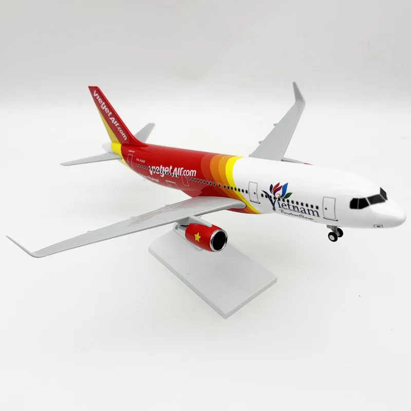 30cm Vietjet Airways A321 Airplane Model Resin Diecast 1:250 Scale Aircraft Model Plane With Landing Gear Adults Aviation Gift
