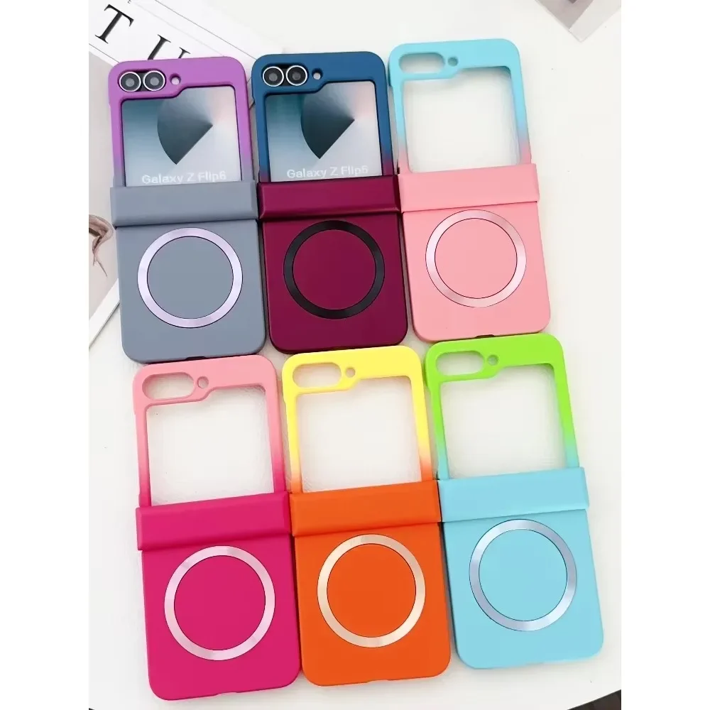 Farbverlauf-Design für Magsafe Magnetische Handyhülle für Samsung Galaxy Z Flip 7 FE 6 5 4 3 5G Harte Plastik-Scharnierschutzabdeckung