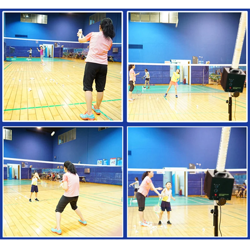 SPT1000 Badminton Ball Machine Fully Automatic Badminton Ball Train Device Lift Height 0-80cm Adjust Infrared Remote Control