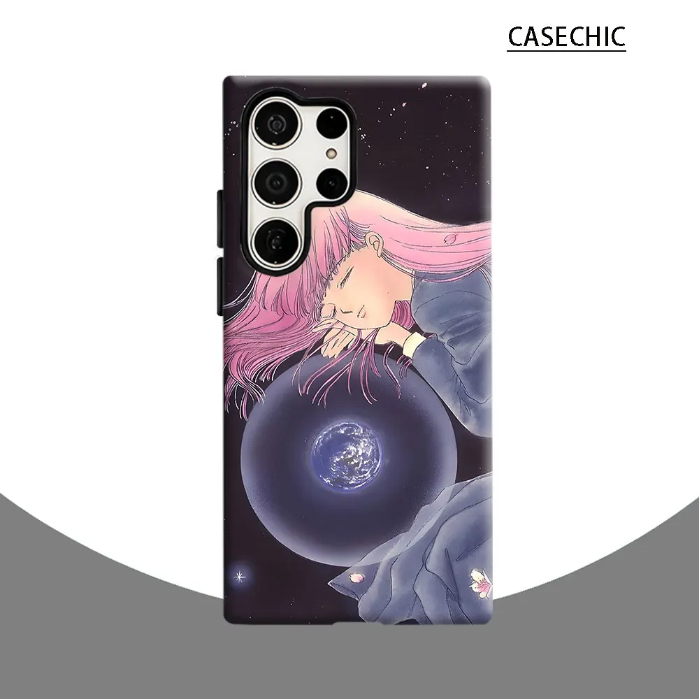 Dreamy Girl Phone Case for Samsung Galaxy S26 S25 Ultra S24 S23 Ultra Plus Shockproof Double layer tough Back Cover