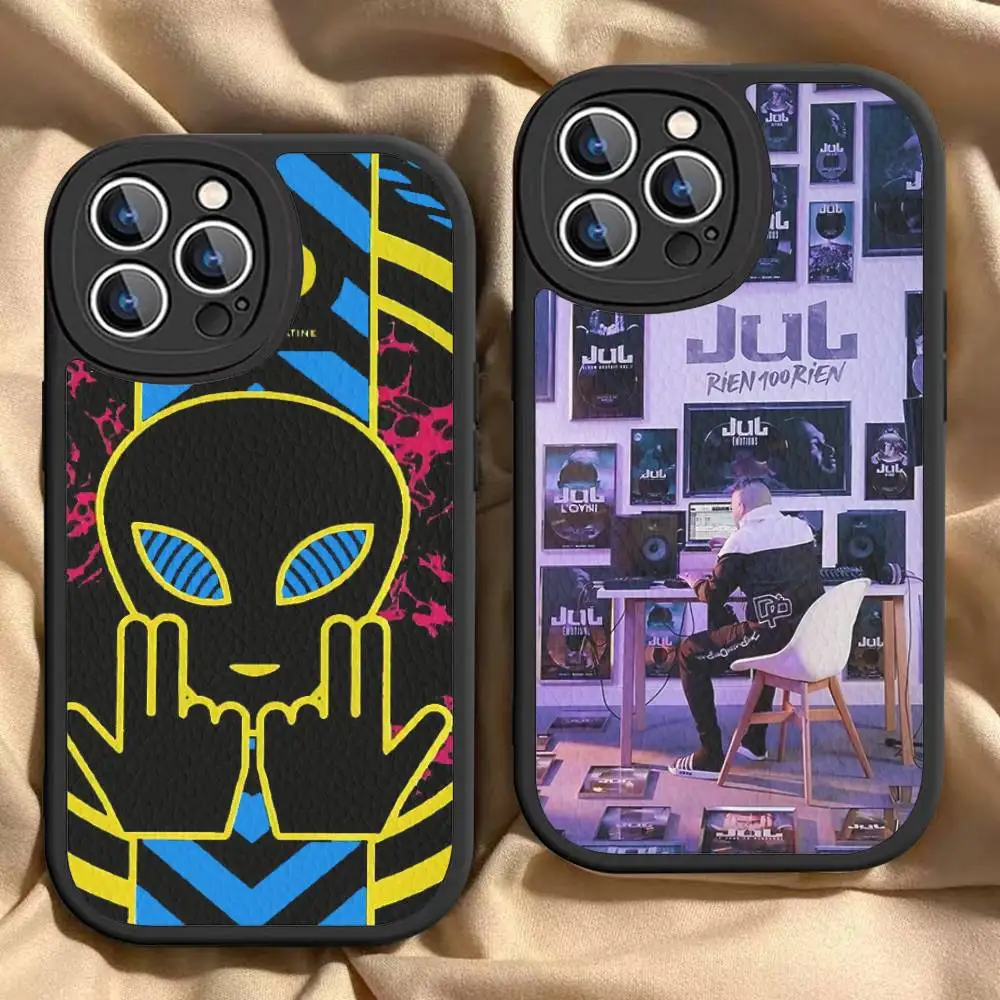 

France Jul Rapper Phone Case For iPhone 16 15 14 13 12 11 Pro Max Plus Shockproof Leather Cover