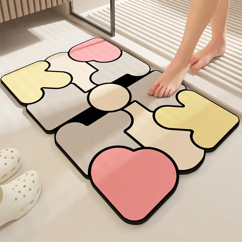 

Creative Non-Slip Absorbent Floor Mats, Bathroom Carpet, Toilet Entrance Doormat, Home Decoration, Cartoon Art Rug,