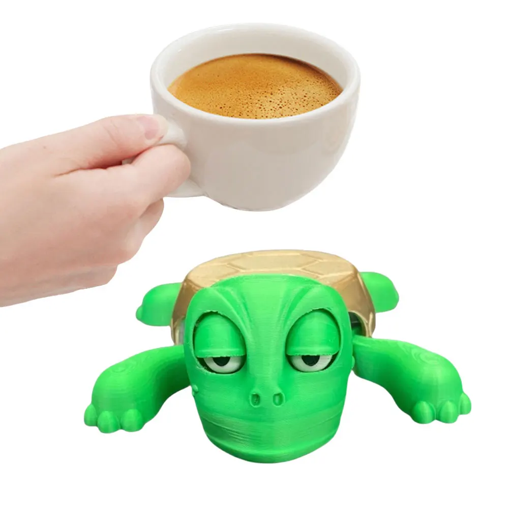 2025 montanha-russa de tartaruga quente 3d impresso caneca de café bebidas titular utensílios de mesa para casa decorativa engraçado pulando tartaruga pop up copo