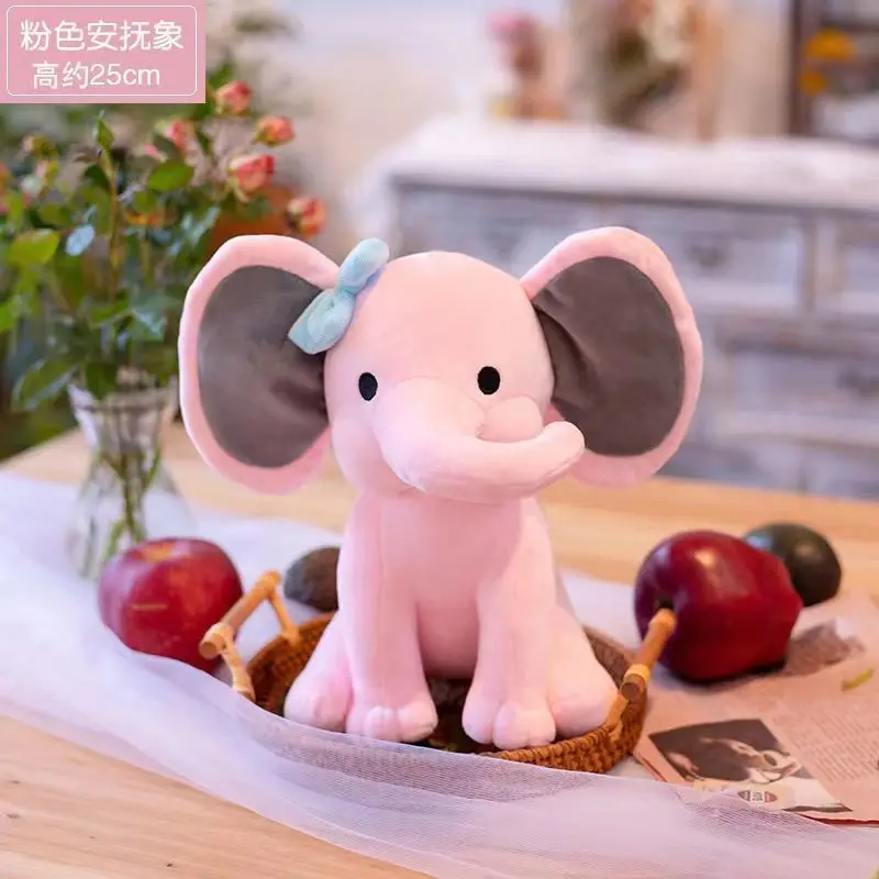 

New 25cm Gray Elephant Stuffed Plush Toys Kawaii Animals Soft Sleeping Stuffed Pillow Doll Plushie For Room Decorative Gifts