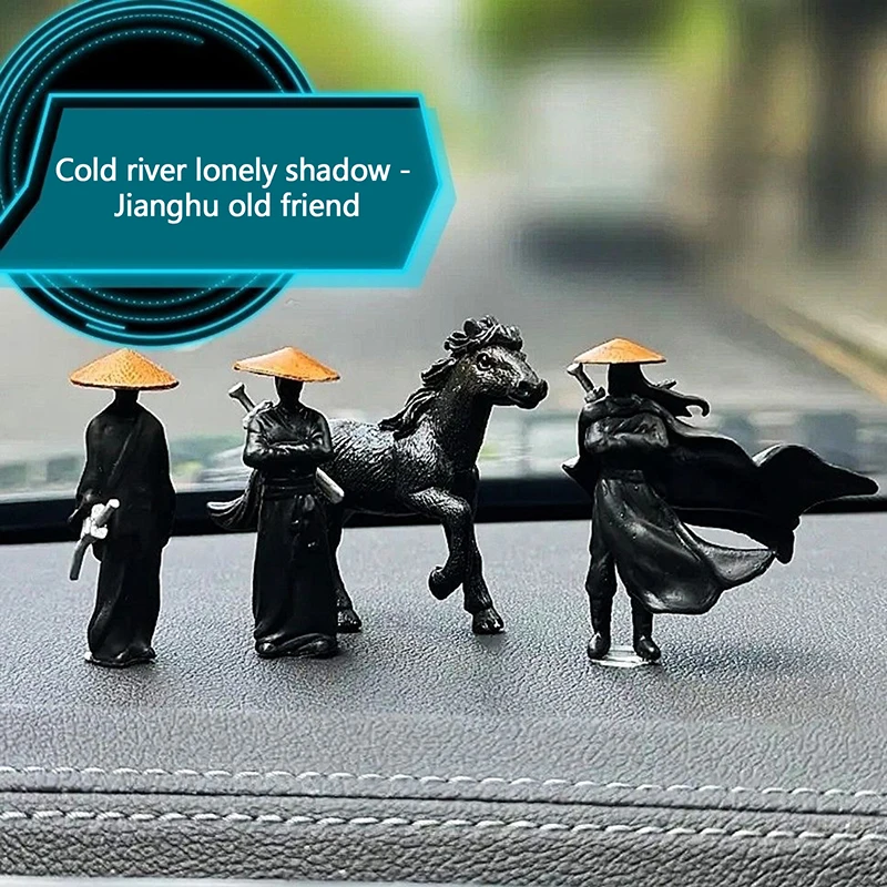 1/2/3/4/6Pcs Resin Mini Figures Model Ancient Japanese Chinese  Samurai Warrior Modeling Cool Miniature Car Decoration Gifts‘