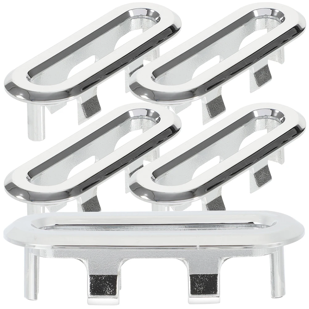 

5Pcs Oval Sink Overflow Covers Durable Trim Overflow Caps Replacement Sink Basin Hole Covers Bathroom Supplies