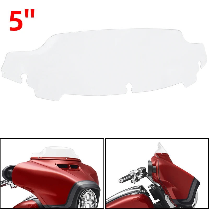 

5" Motorcycle Windshield Upper Fairing Wind Deflector Accessories For Harley Touring Street Electra Glide Ultra FLHX 2014-later