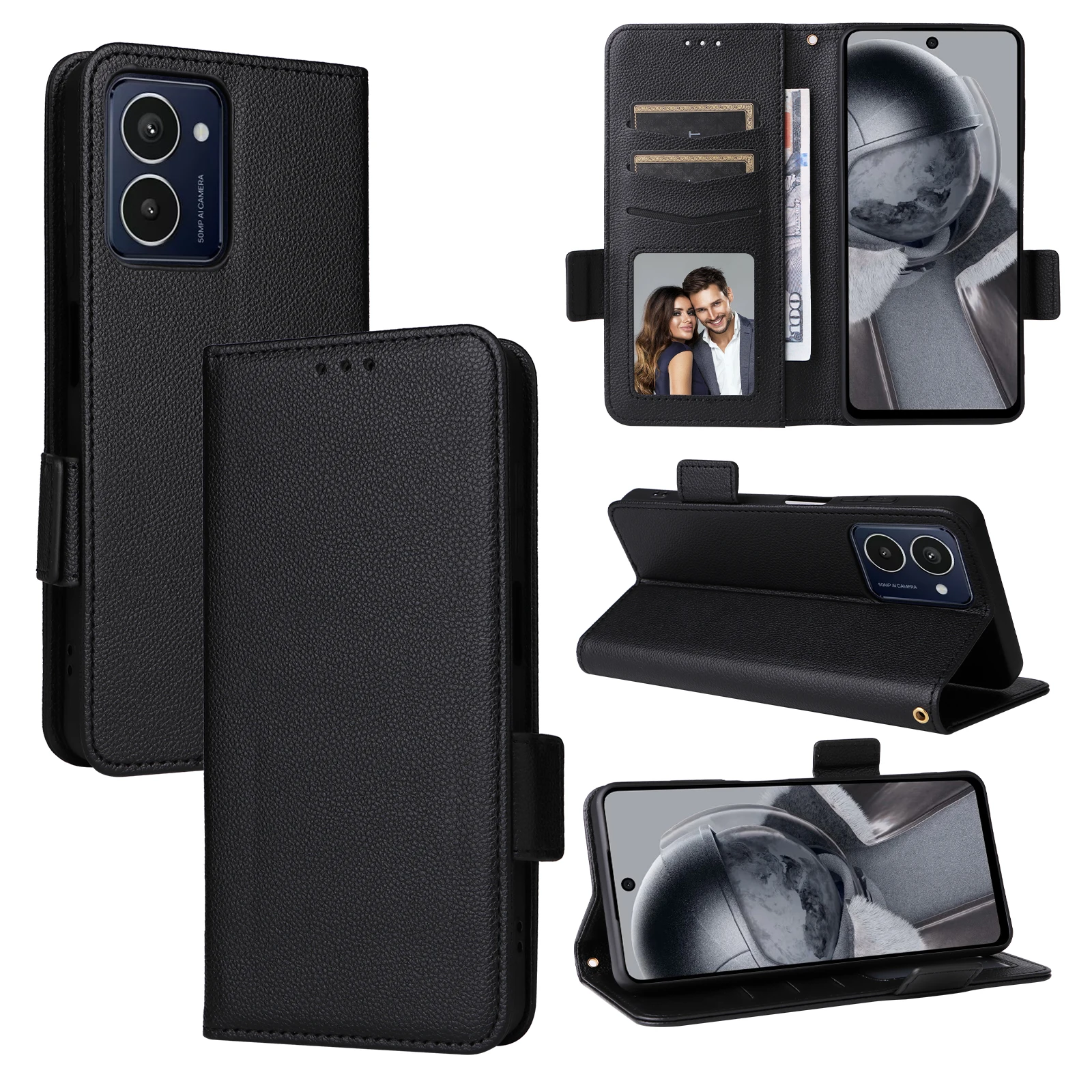 Para Nokia HMD Pulse/HMD Pulse plus/HMD Pulse Pro funda trasera de cuero PU dimensional Retro Fundas accesorios de teléfono