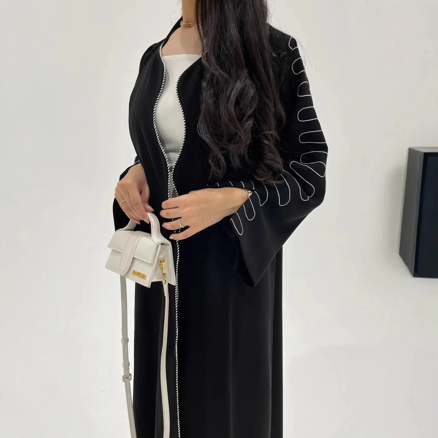 Uni eid árabe muçulmano feminino vestido modesto 2025 luxo dubai aberto abaya elegante roupa de férias islâmica moda turquia kaftan robe