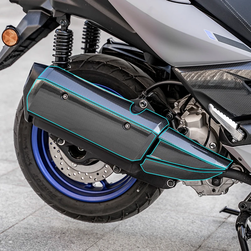 Pegatina de fibra de carbono para YAMAHA XMAX300, accesorios de plástico para el cuerpo, protección impermeable para motocicleta, calcomanía de