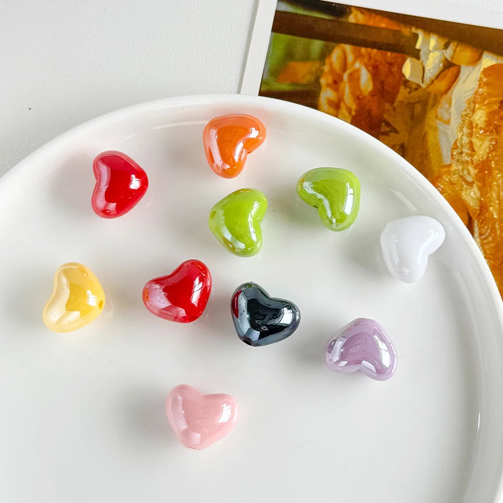 

Сердечный дизайн, 230 шт., 14*18 мм, бусины «сделай сам», эффект краски/ручная работа/форма сердца/фурнитура и компоненты для ювелирных изделий/акриловая бусина # 18243