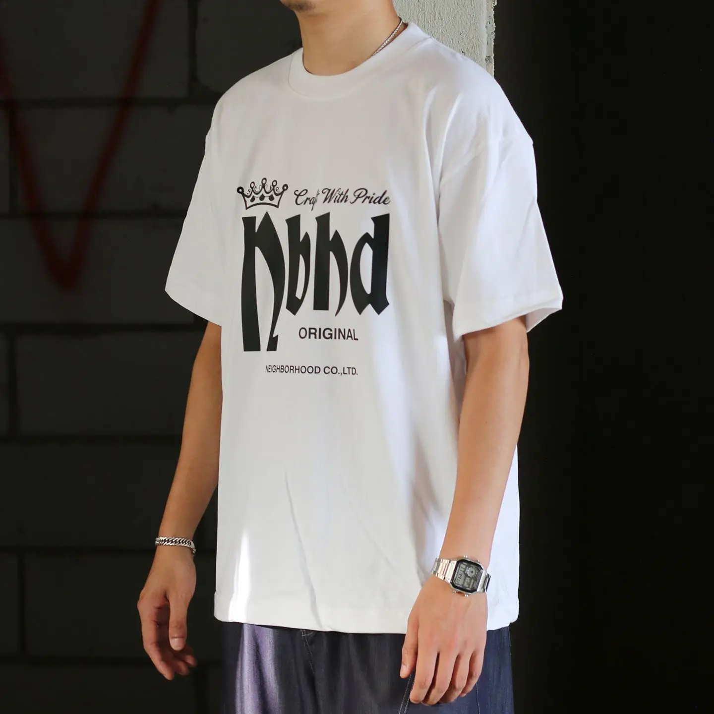 Heavy‑Weight 300GSM Small Crew Neck Printed Short‑Sleeve T‑Shirt Loose Versatile Casual Daily Men Pure Cotton Tops