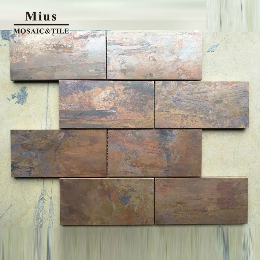 

3x6inch (75x150mm) wall tile decoration copper mosaic tiles for fireplace background KTV bar decoration