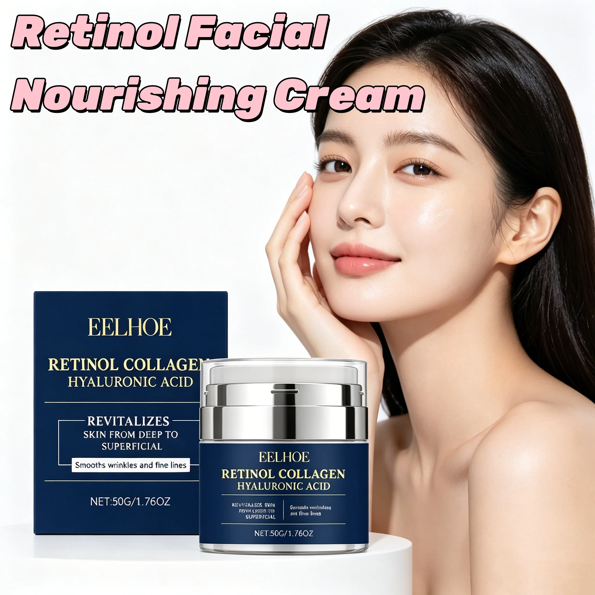EELHOE Retinol Collagen Hyaluronic Acid Cream Anti-Aging Wrinkle Remover Skin Firming Brighten Moisturizer for All Skin Types