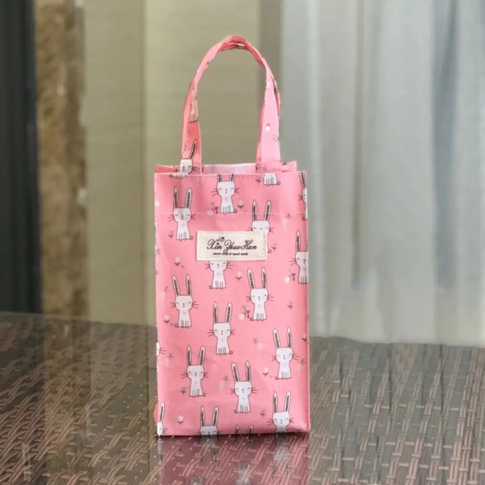 Portable Oxford Water Bottle Holder Cute Print Waterproof Insulated Cup Holder Hand Carrying Umbrella Bag