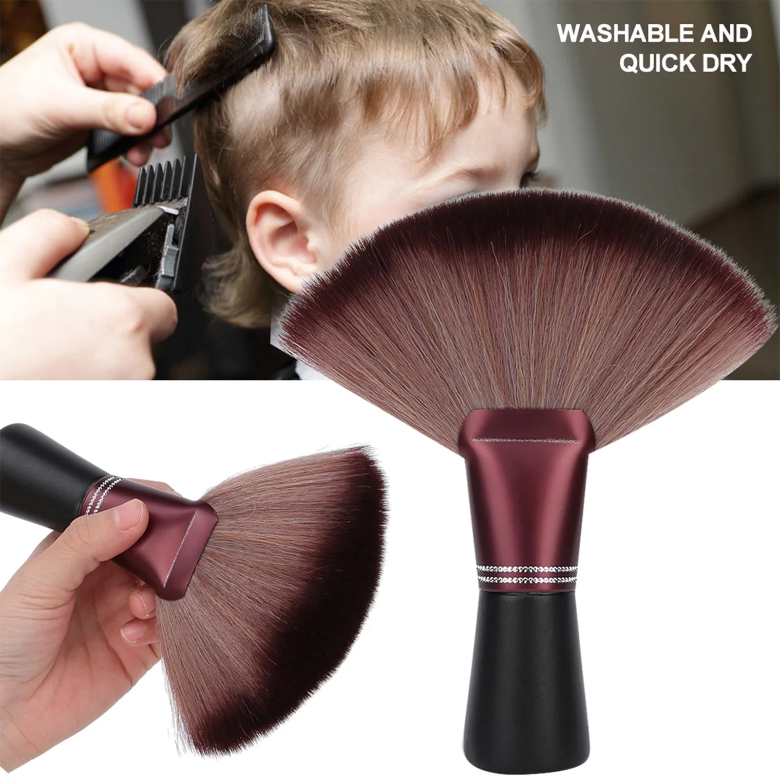 Fan Shape Broken Hair Brush Fan Shape Soft Hairdressing Hair Cutting Broken Hair Sweep Brush Neck Sweep Tool Hair Sweep Brush