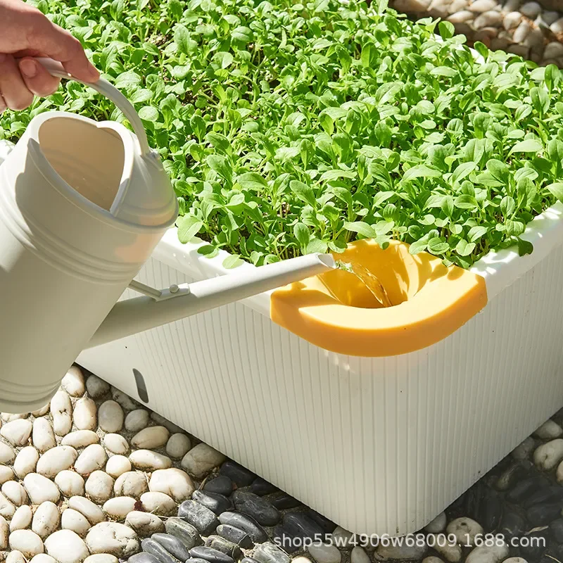 For Vegetable Planting Pot Rectangle Extra Large Self Watering Planter Box Lazy Self Priming Flower Pot Garden Balcony Herb