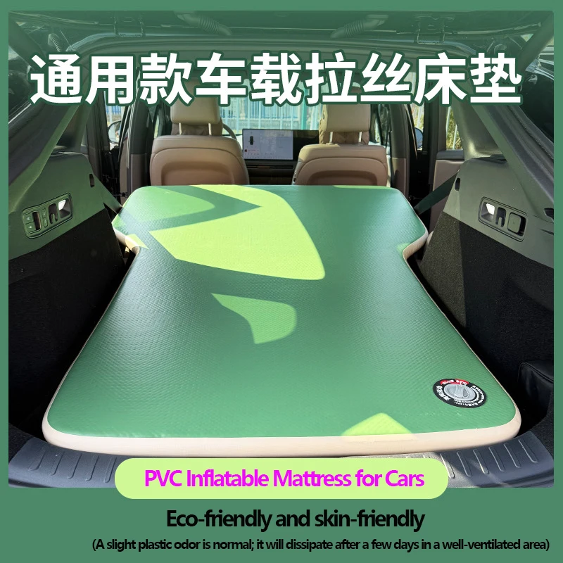 6cm Thickness PVC Inflatable Mattress for SUV Cars Portable Outdoor Travel Double Air Mattress with Woven Base for Car Use