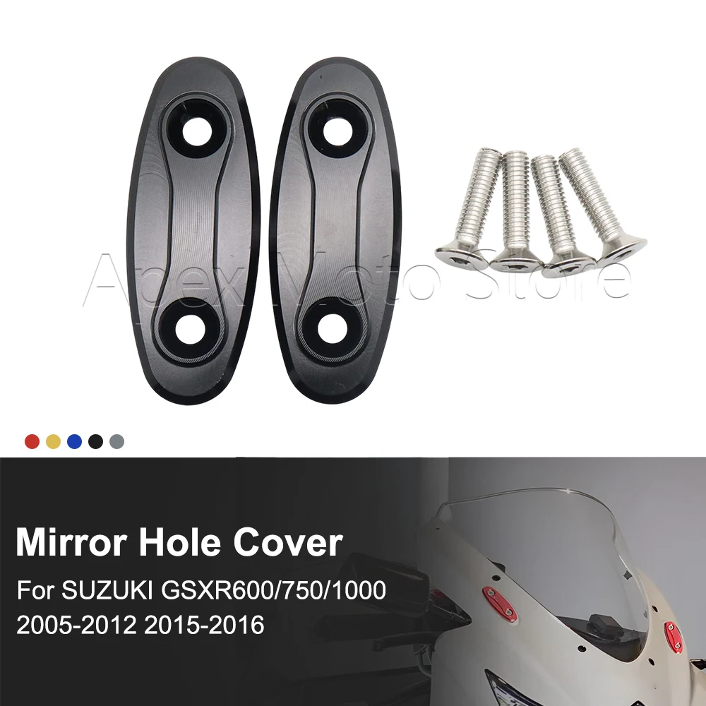 Motorcycle Mirror Hole Cover Mirror Driven Eliminators Plug Decorative Cap For Suzuki GSXR 600 750 Hayabusa GSXR1000 2001-2019