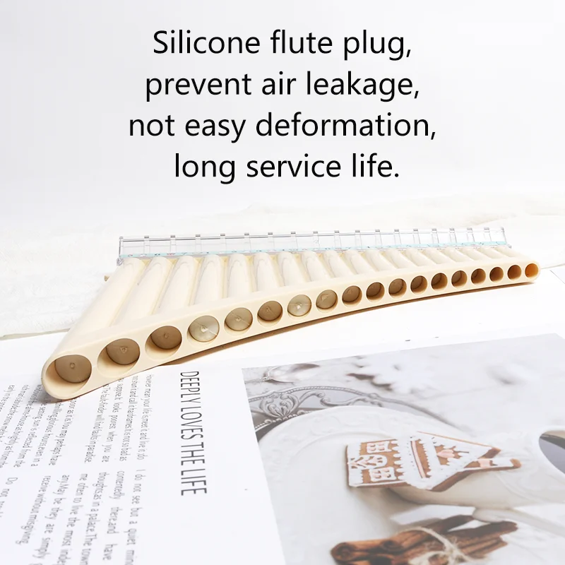 18 Pipes Pan Flute Handmade ABS Wind Instrument Pan Pipe Key Of C For Beginners Portable Folk Musical Instruments