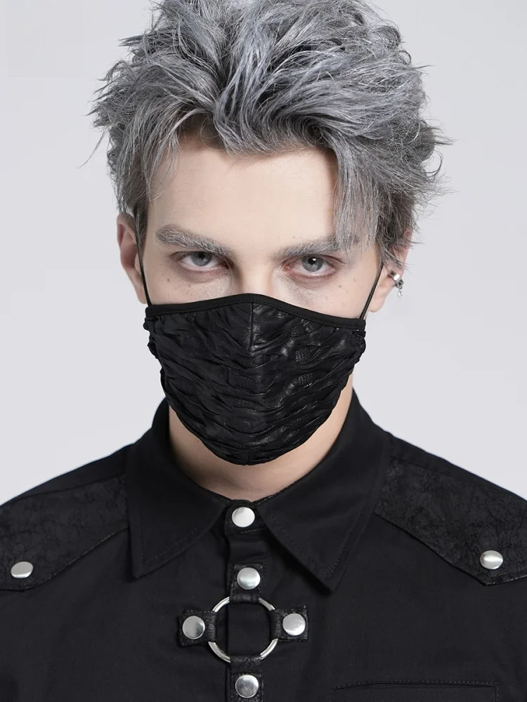 デビルファッションパンク明るい光沢プリーツパターンマスクmk027男性と女性のためのスタイリッシュなファッションアクセサリー