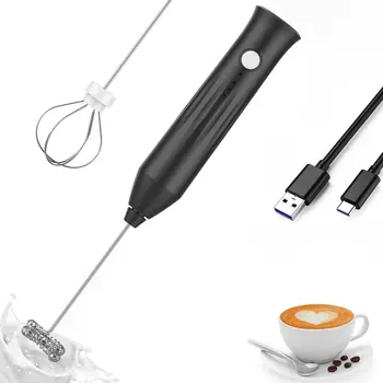 MINI Milk Frother USB Rechargeable 3 Speeds Foam Maker Coffee Whisk Mixer Electric Handle…