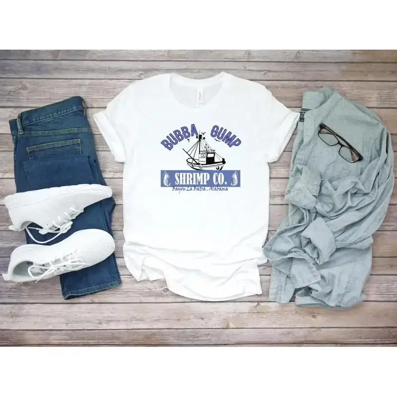 Bubba Gump Fishing Sailing  White Men's T Shirt C044