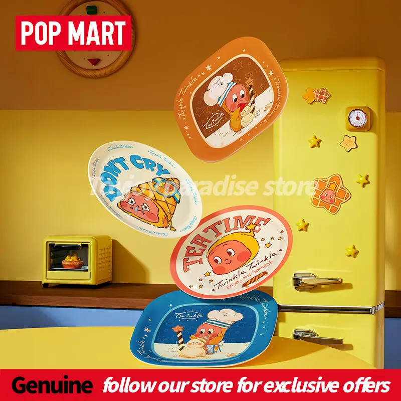 

Authentic Pop Mart Twinkle Twinkle Moon Gelato Series Cute Lunch Bag Round Plate 25cm Square Plate Useful Home Deocr As Gifts