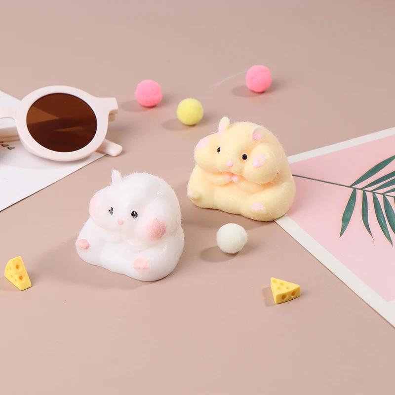 Super Soft Cute Q-Bullet Simulated Hamster Toy Mini Toys Kawaii Stress Relief Squeeze Toy TPR Decompression Toy