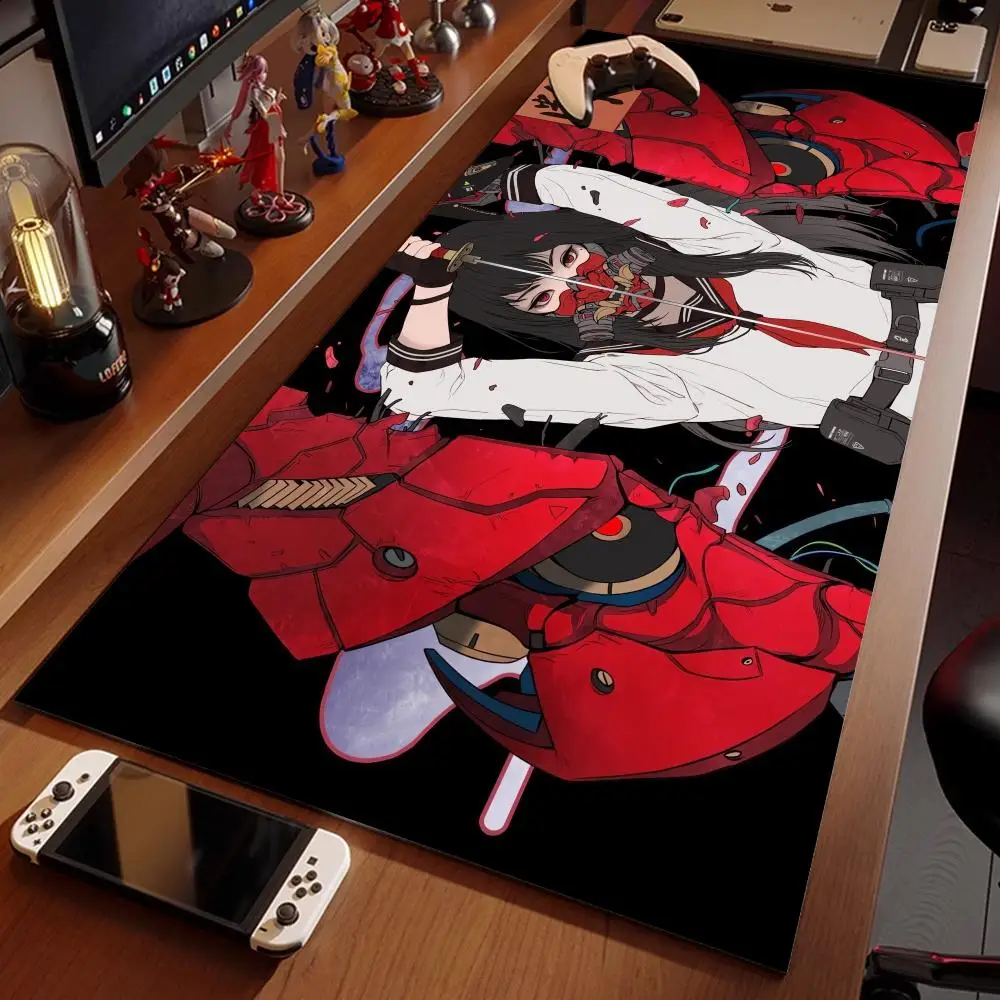 

Devil Mask PC game expansion mousepad laptop desk pad XXL non-slip Ghost Face computer keyboard Accessories Anime Girl mouse mat