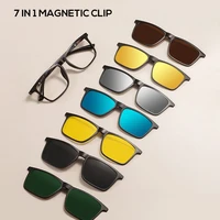 Gafas cuadradas con montura completa para hombre y mujer, gafas de sol polarizadas con Clip colorido para lentes graduadas