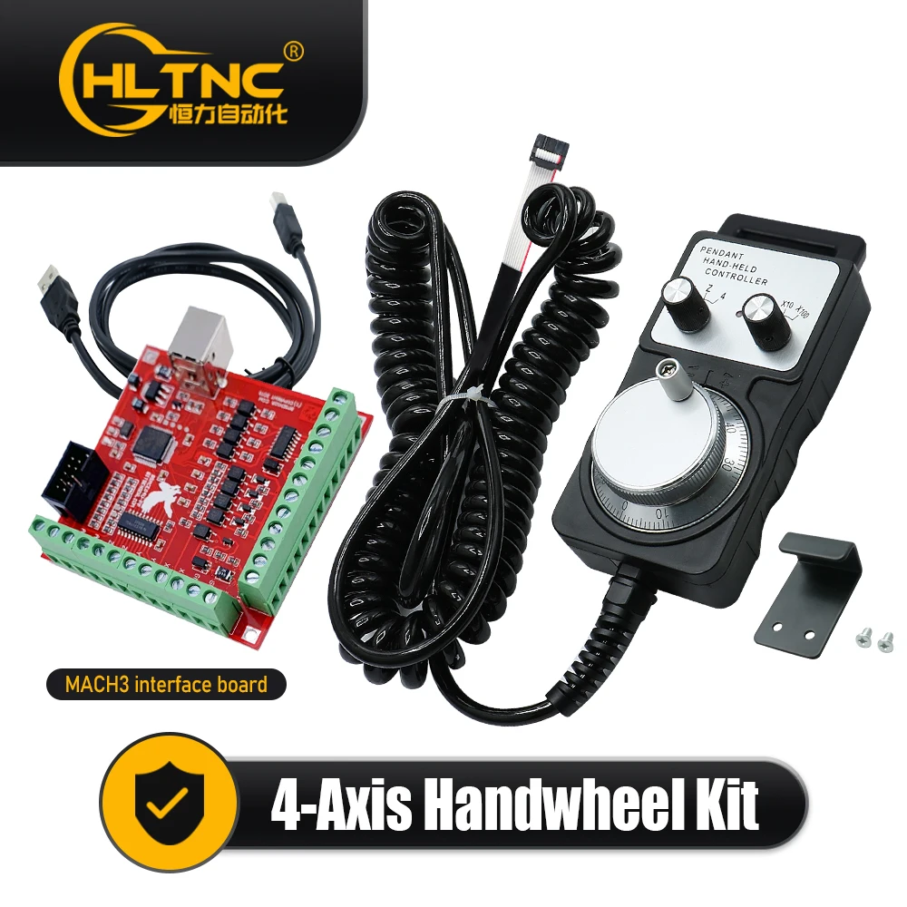 HLTNC 4-محور MPG عقارب 5 فولت 100PPR & 4 محور USB Mach3 بطاقة التحكم في الحركة واجهة مجلس التوصيل والتشغيل لآلة التوجيه باستخدام الحاسب الآلي