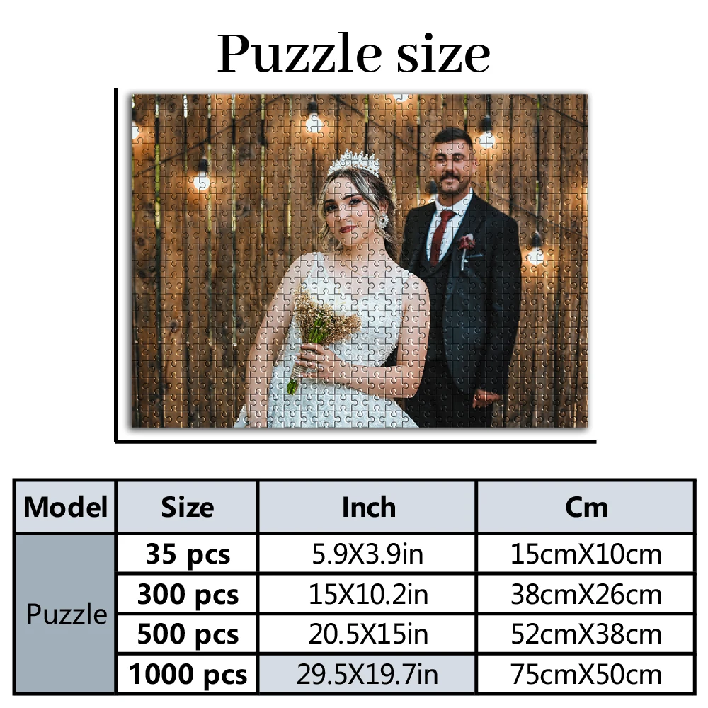 35/300/500/1000pcs Personalized Custom Photo Puzzle Wedding Photo Parent-Child Interactive DIY Assemble Game Toy