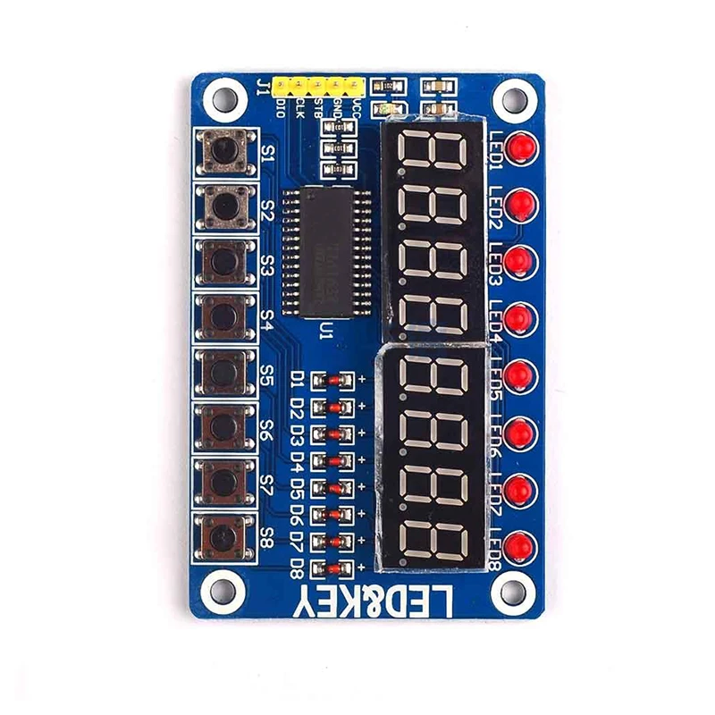 Tampilan kunci modul TM1638 untuk AVR Arduino New 8-Bit LED Digital Tube 8-Bit
