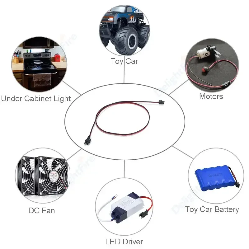 1-100pcs 2 Pin 3Pin SM Connector Extension Cable 60/100cm Female to Male Electric Wires For LED Rigid Strip Ni-Cd Battery Pack