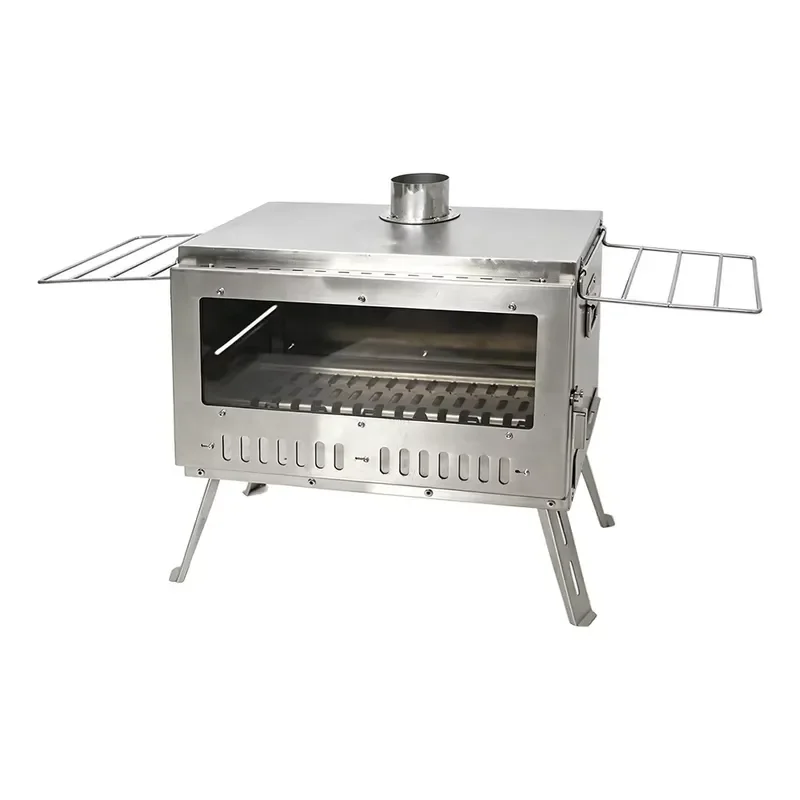 for Portable Stainless Steel Wood Burning Stove for Camping, Outdoor Tent Heating Fireplace Oven with Multiple Customizable