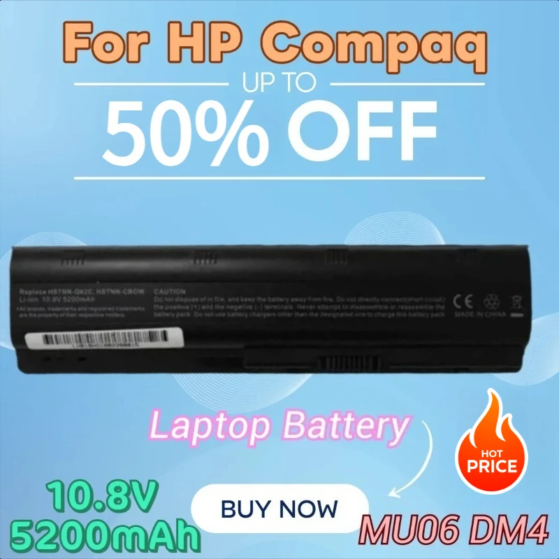 

For HP Compaq HSTNN-181C Q61C IB0X Q62C CBOW IB0N MU06 HSTNN-IB1E OB0X 10.8V 5200mAh Laptop Battery MU06 DM4