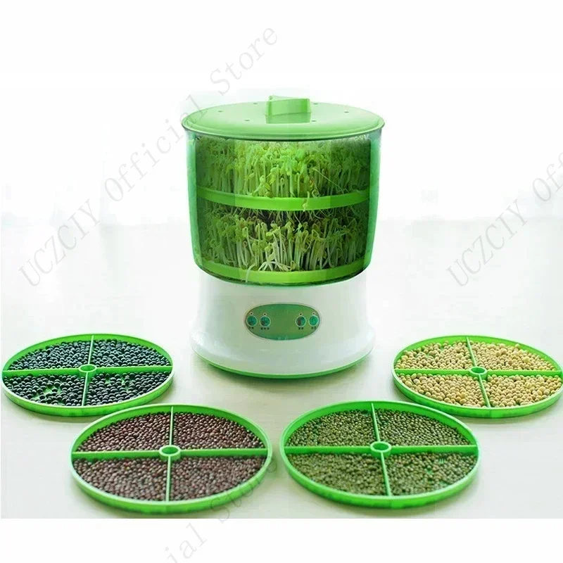 Intelligent Bean Sprouts Maker Thermostat Green Vegetable Seeds Growth Bucket Automatic Electric Sprout Buds Germinator Machine