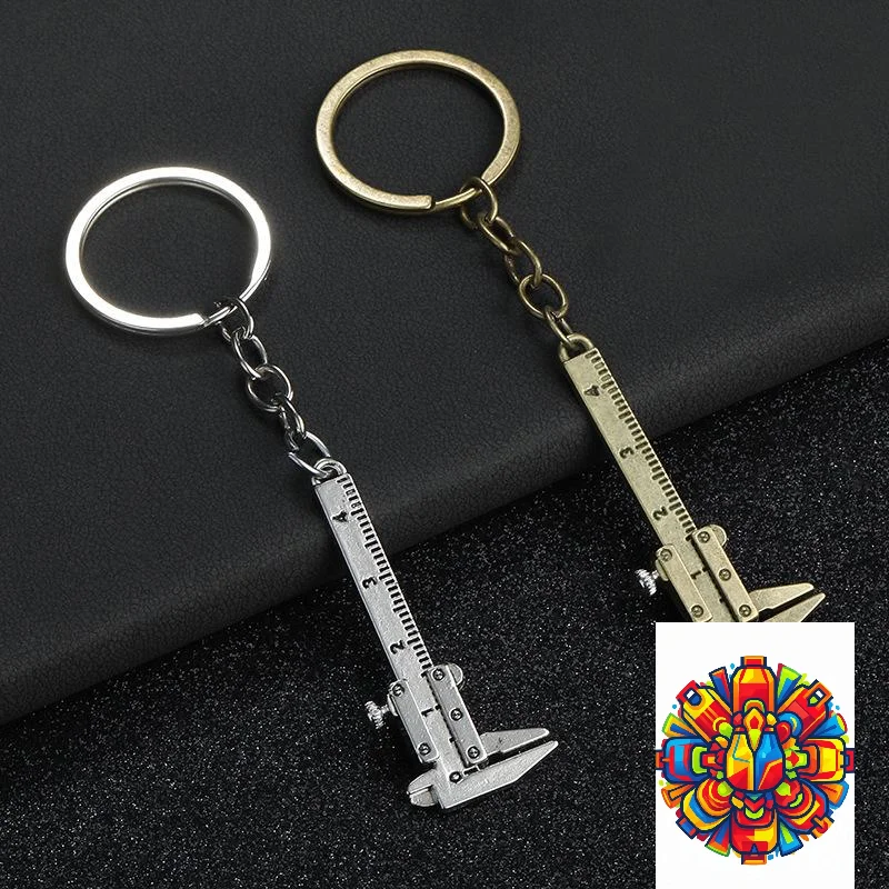 Precision Mini Vernier Caliper Keychain Portable Movable Metal Ruler 100mm Range for Jewelry Measuring Home Repair Accessory