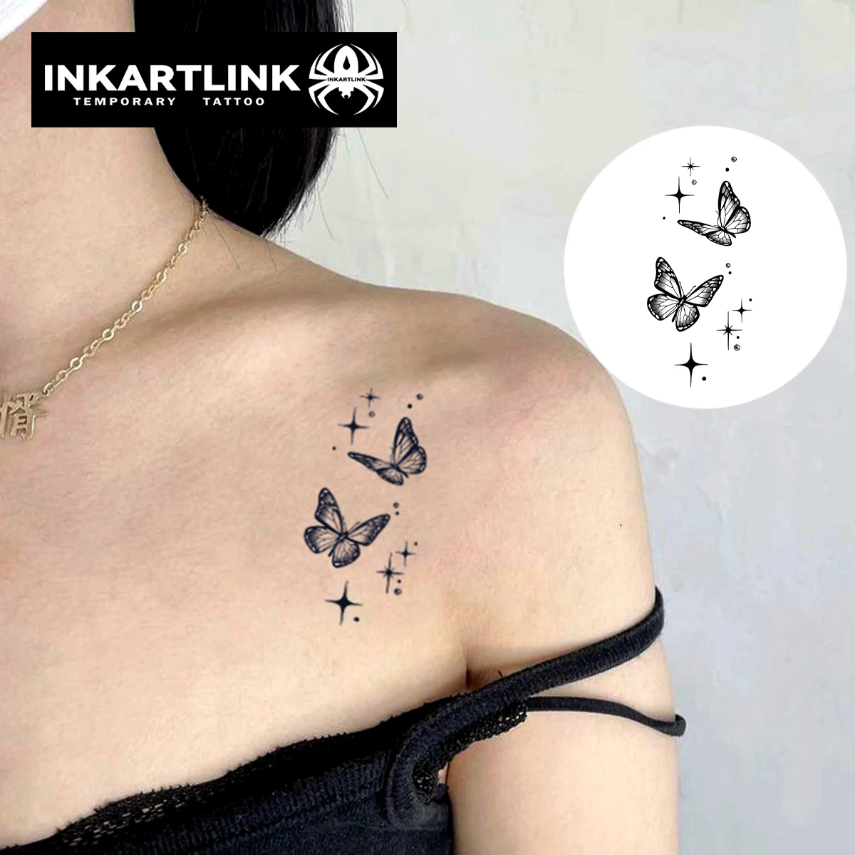 Butterfly temporary tattoo stickers, waterproof magic tattoo, lasts to 15 days fake tattoo, semi permanent tattoo.
