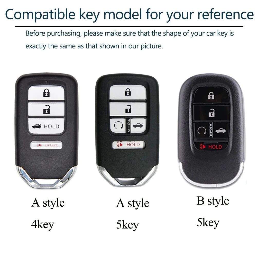 Lcyam Key Fob Cover TPU Shell Case for Honda Accord Civic HR-V Fit Passport Pilot Keyless Remote Car Interior Accessories