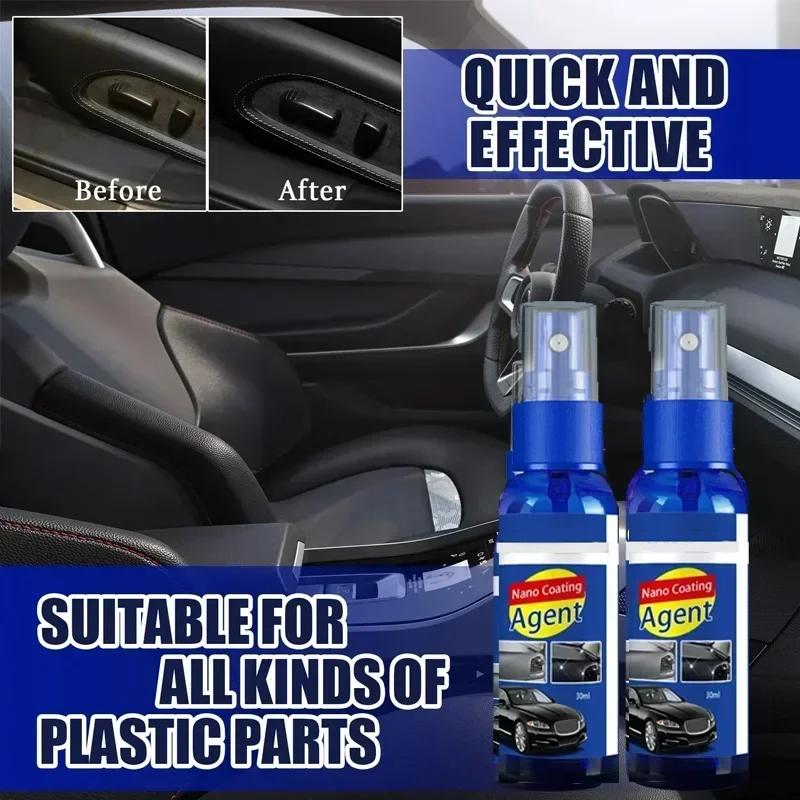 Restaurador de couro plástico do carro, Voltar para Black Gloss, Produtos de limpeza do carro, Restaurador de couro, Auto Polish, Reparação